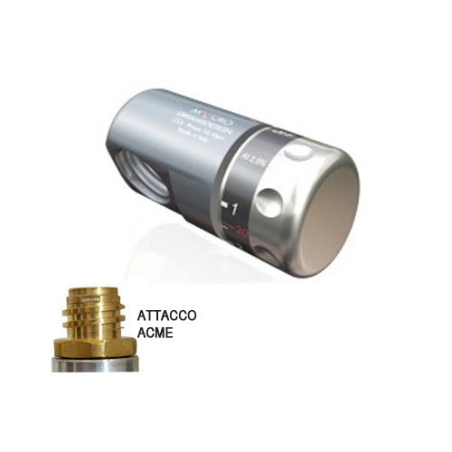 Micro riduttore di pressione CO2 per bombole ricaricabili | Attacco ACME Micro riduttore di pressione CO2 per bombole ricaricabili | Attacco ACME