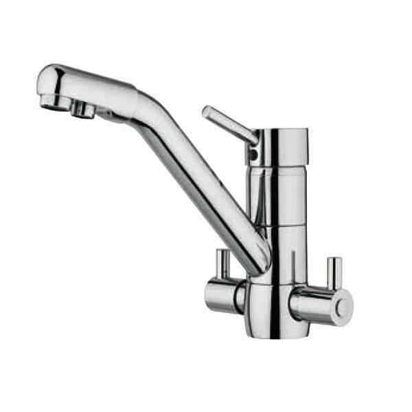 Rubinetto 4 vie Prisma per acqua depurata (colore: Cromo) Rubinetto 4 vie Prisma per acqua depurata (colore: Cromo)