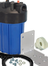 Contenitore vessel per filtro acqua BIG da 10 Contenitore vessel per filtro acqua BIG da 10" con pulsante rilascio pressione, chiave e staffa (varie dimensioni attacco)