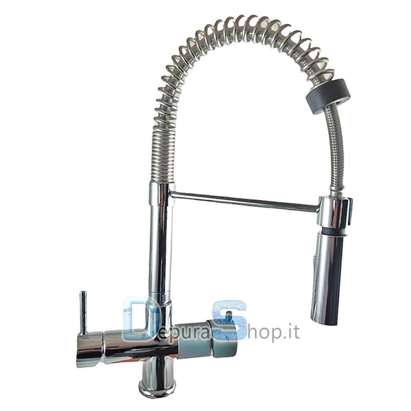 Rubinetto mix a molla 5 vie 3/8" PWP Cromo