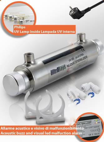 UltraRays sistema UV Completo 11W attacco 1/4"