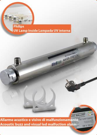 UltraRays sistema UV Completo 25W attacco 1/2" M.
