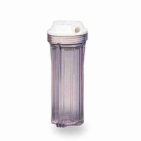 Contenitore vessel per filtro acqua da 10" trasparente (varie dimensioni attacchi piccoli)