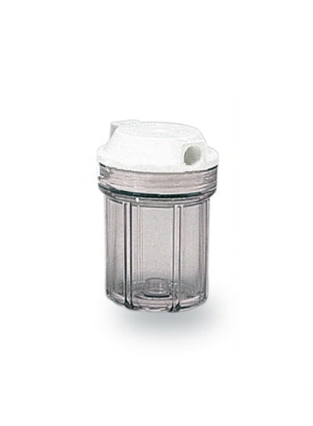 Contenitore vessel per filtro acqua da 5" trasparente (varie dimensioni attacchi piccoli)
