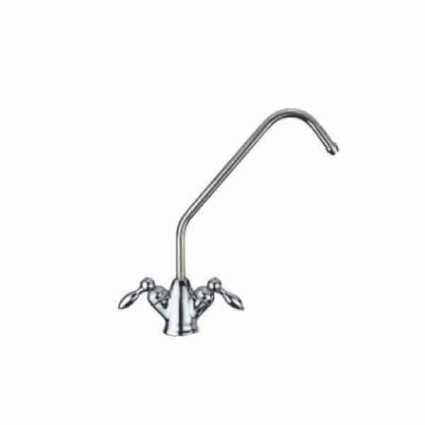 Rubinetto 2 vie per acqua depurata con maniglie a 2 gocce (colore: Cromo)