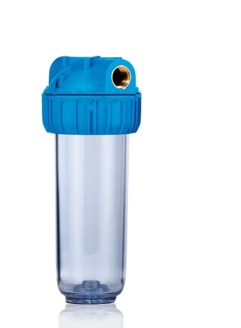 Contenitore vessel per filtro acqua da 10" trasparente (varie dimensioni attacco)