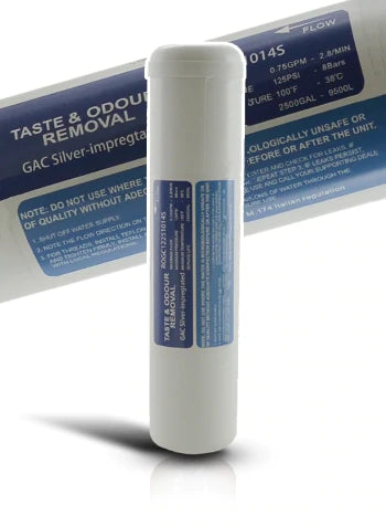 Filtro CL12-GAC-S carbone attivo batteriostatico in linea 2,5"x11" con attacco 1/4"