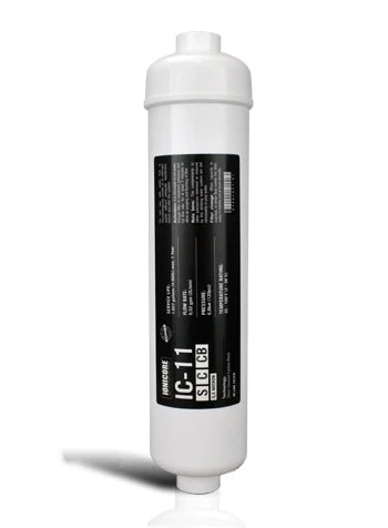 Ionicore | Filtro IC-11SCCB carbon block batteriostatico al cocco in linea 2,5"x11" con attacco 1/4" (0,5 micron)