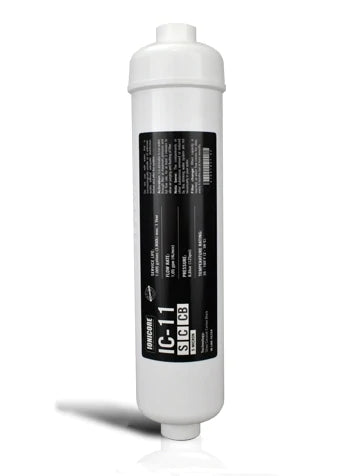 Ionicore | Filtro IC-11SCCB carbon block batteriostatico al cocco in linea 2,5"x11" con attacco 1/4" (5 micron)